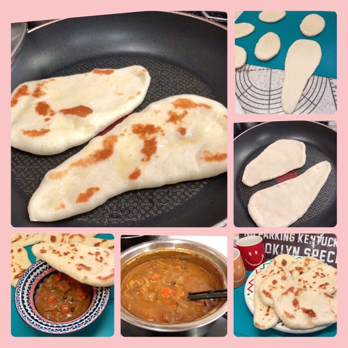 台風に備えて「ナンとカレー」を作り置き