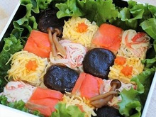 牛乳パックで簡単!秋色モザイク寿司