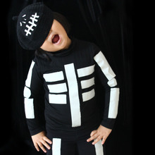 【ハロウィン仮装】子供も簡単100円で可愛いガイコツ衣装!作り方