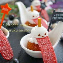 市販のお菓子で作る!ハロウィンのパンプキンお化け