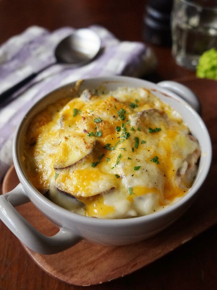 失敗知らずのホワイトソース&鶏肉とサツマイモのクリームグラタン