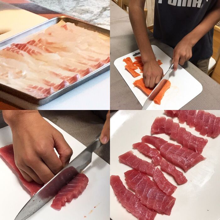3.寿司ネタを切る