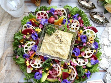 パーティーにもお勧め!スマイルボール(タマネギ)の食べるドレッシングお花畑サラダ