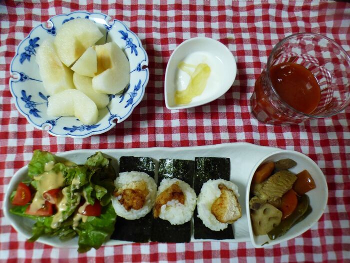 【息子の大好物】唐揚げおにぎりで朝からテンションマックス☆