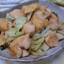 油揚げでしみしみ♪ 油揚げ入り鶏むね回鍋肉