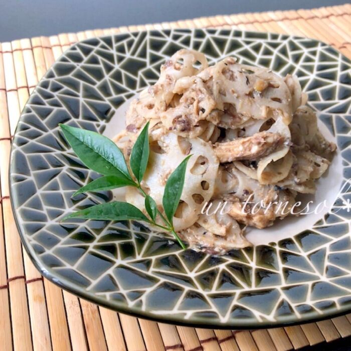 材料2つで‼高血圧予防☆れんこんと鯖のしりしり~みそ風味~