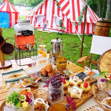 外で食べる朝ごはん*。.(♥´꒳`*)人(*´꒳`♥).。*