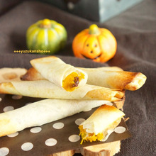 ハロウィンおやつ かぼちゃのおやつ焼き春巻き