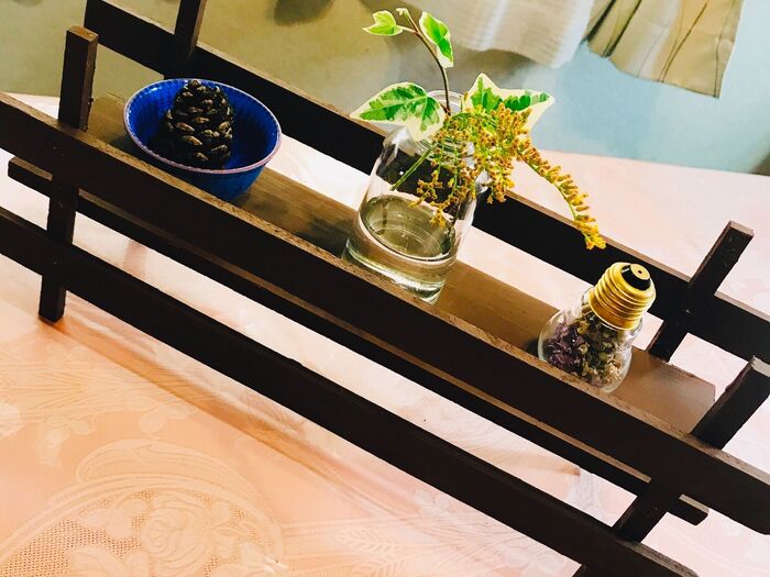 すのこで花おき台を作ってみました?