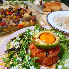 サーモンアボたま ユッケ風