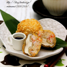 エビ椎茸フライ。