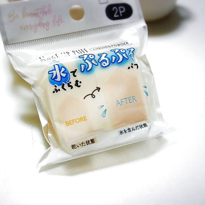 水で膨らむぷるぷるパフが2個で108円?!