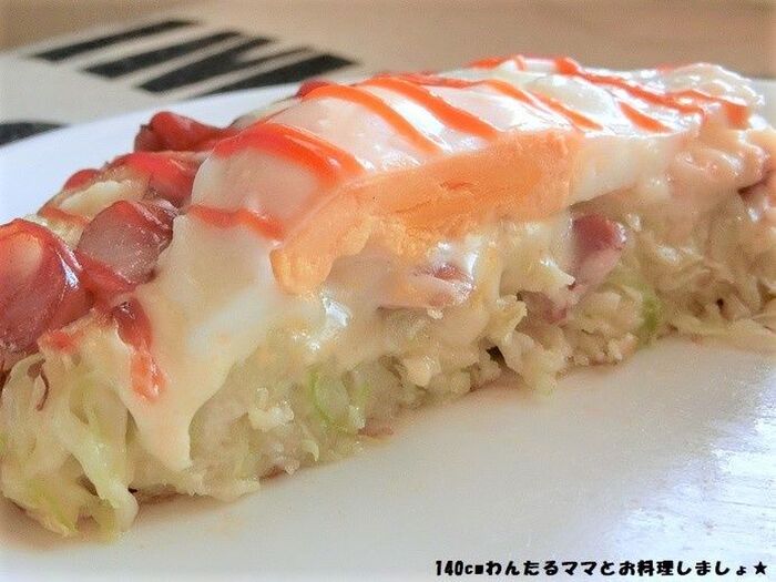 簡単★ウィンナー目玉焼きのお好み焼き