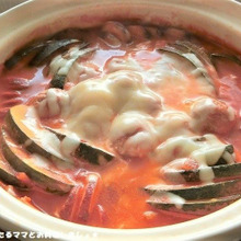 秋野菜とミートボールで悪魔のチーズ鍋
