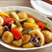 美容と健康をサポート!雑穀レシピ♪【デトッ穀ボールと彩野菜の黒酢あんかけ】