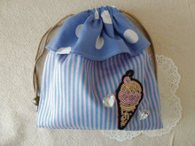 フリルが可愛い!簡単/巾着ポーチ