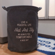 デニムがかわいいランドリーボックス