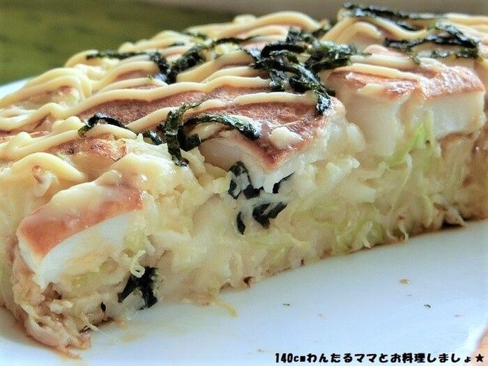 簡単★明太マヨはんぺんのお好み焼き
