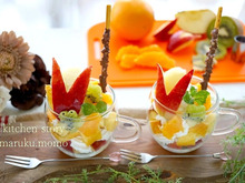 ヤマザキ★シフォンケーキを使って♪重ねるだけのグラスデザート!トライフル