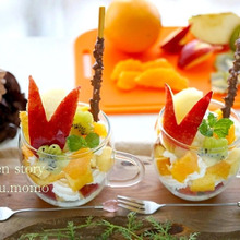 ヤマザキ★シフォンケーキを使って♪重ねるだけのグラスデザート!トライフル