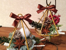 100均とフェイクで乗せるだけ簡単♡!ミニXmasツリー風アレンジ☆