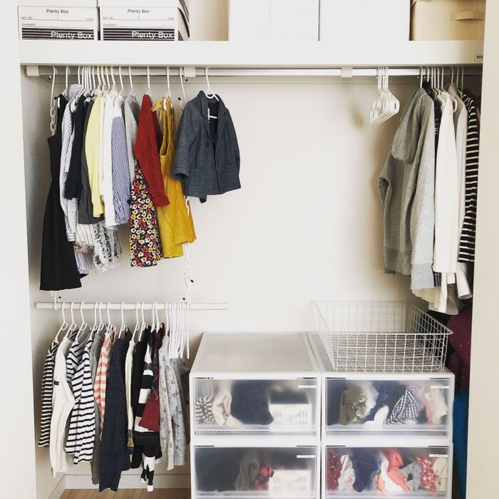 【子供も使いやすい!】クローゼットの収納量を増やす簡単DIY