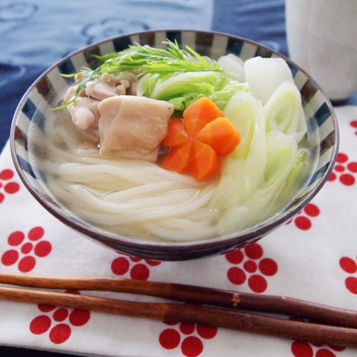 お手軽!ひとり鍋「塩ちゃんこうどん」