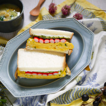 朝楽♡レンチン卵焼きでボリュームタップリ和風わんぱくサンド