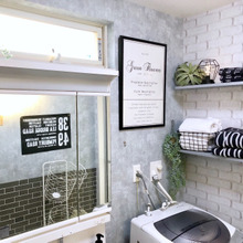 【インテリア】フェイクグリーンで明るいサニタリールーム