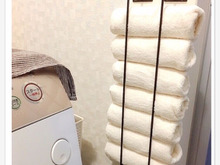 タオル収納は取りやすいのが一番!!100均アイテムでできちゃう簡単なタオルホルダー✨