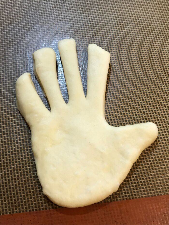 オーブンの天板の上に移動