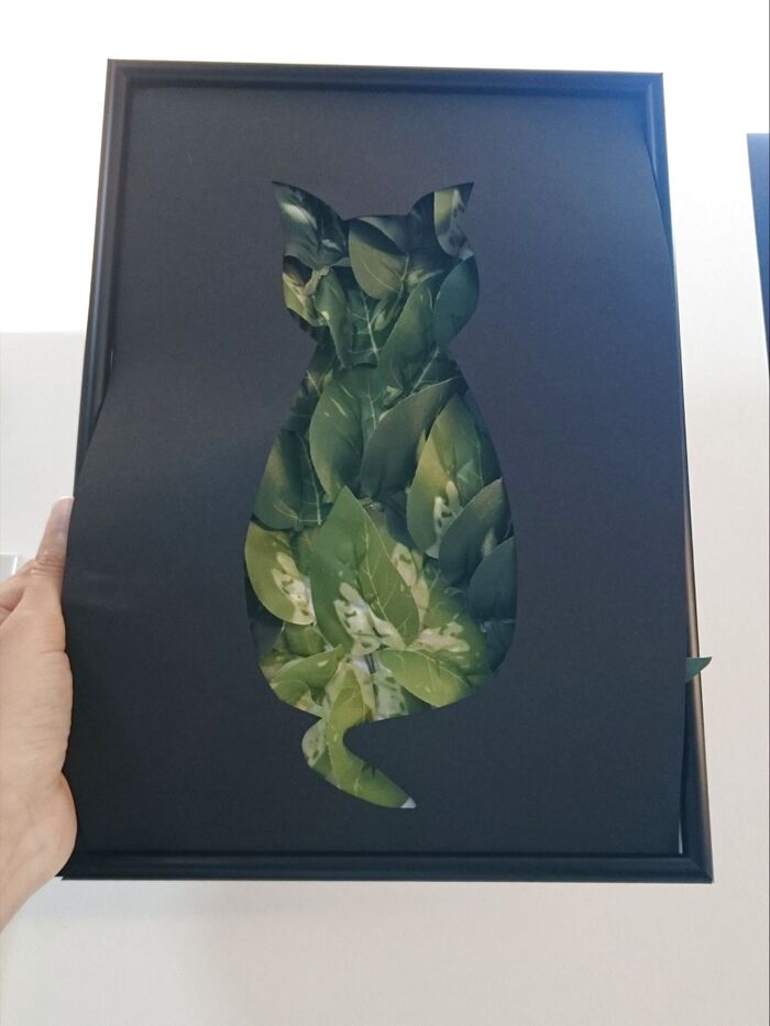 100均フェイクグリーンで手作りアートパネル