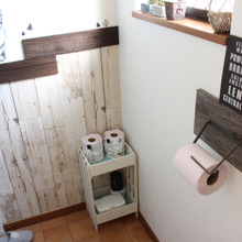 道具いらず『100均すのこ』と木箱でトイレの収納棚をおしゃれに簡単DIY♪