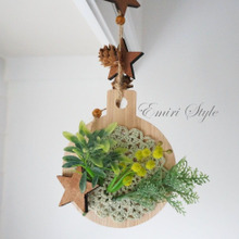 100均ニットコースター貼るだけ!挿すだけ!フェイクグリーンインテリア♪