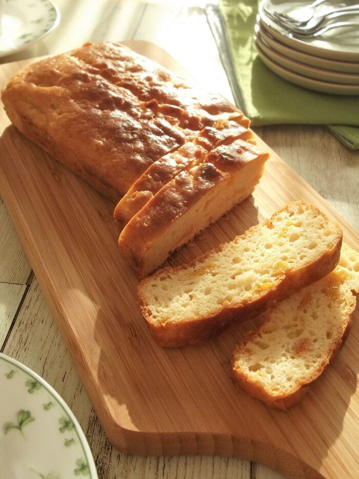 ヨーグルトで戻したドライマンゴーで♪マンゴーヨーグルトパウンドケーキ
