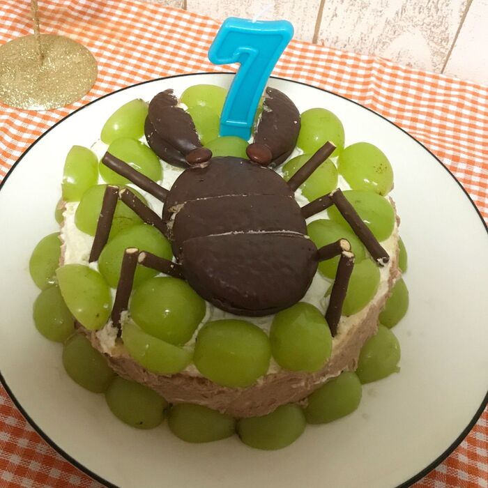 7.ケーキの上に置きます。