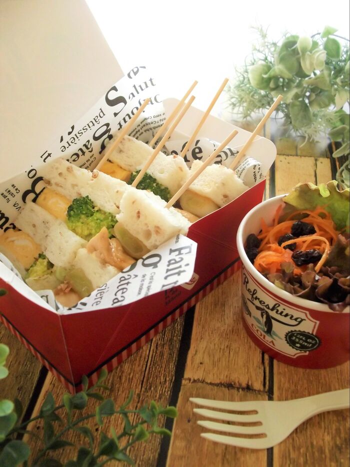 ワンハンドで食べやすい♪【串サンドイッチ】弁当