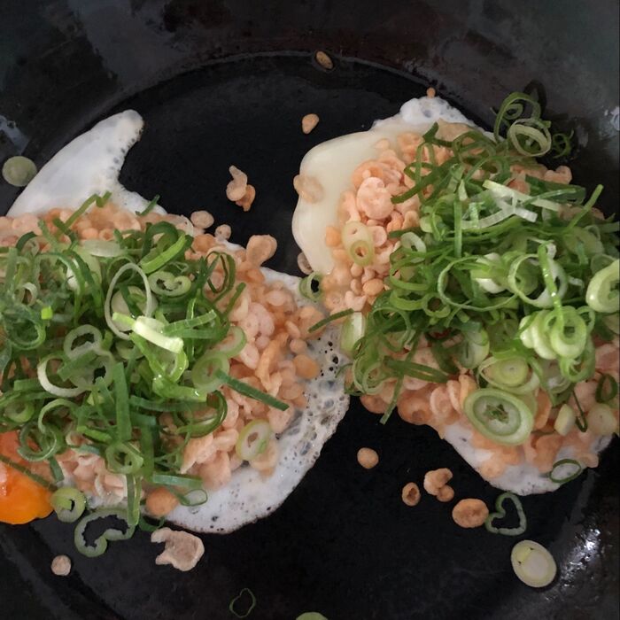 (3)刻みネギをのせる