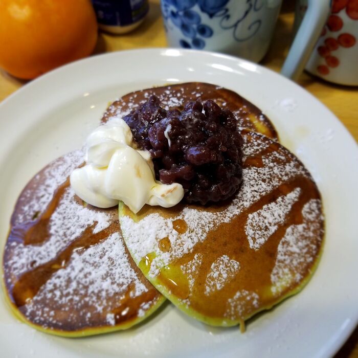 うす茶糖で和風パンケーキ♪