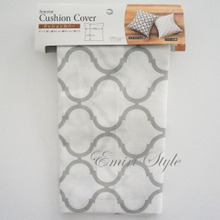 セリア☆モロッカン柄(グレー)クッションカバーが使える!おしゃれ!
