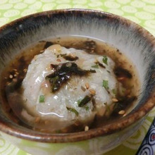 10分でおもてなし♪ れんこん豆腐まんじゅう 梅海苔あんかけ