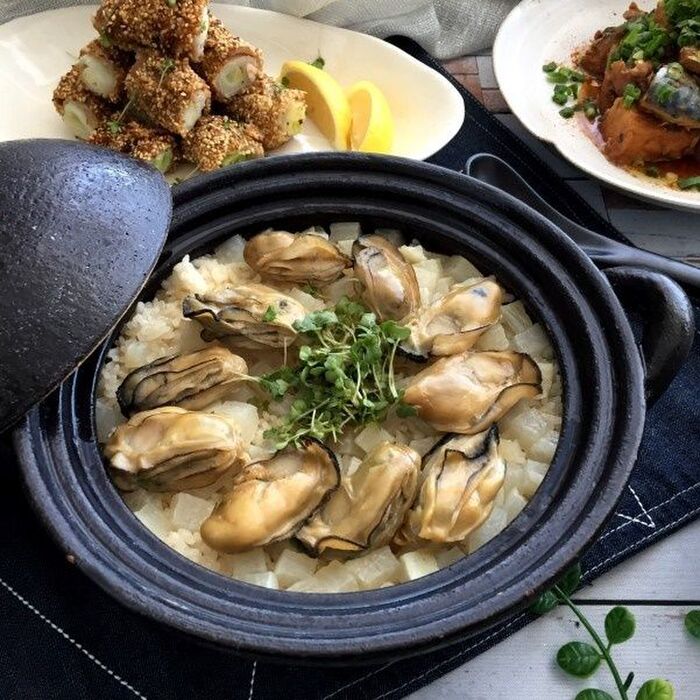 今が旬!牡蠣と大根の炊き込みご飯