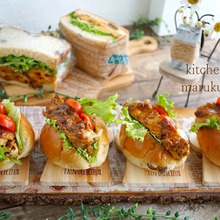 お家カフェ風&『OBENTO』の2パターン★タンドリーチキンのサンド2種類♩