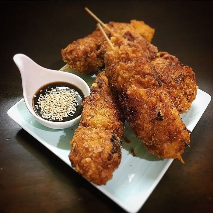 雑でOK!揚げればご馳走♡豚こま玉ねぎでサク!!ジュワ!!とろとろ~♡串カツ♡