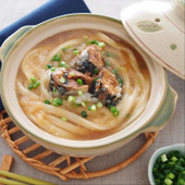 2つの食材で作る!鍋うどん「さばのみぞれ鍋うどん」