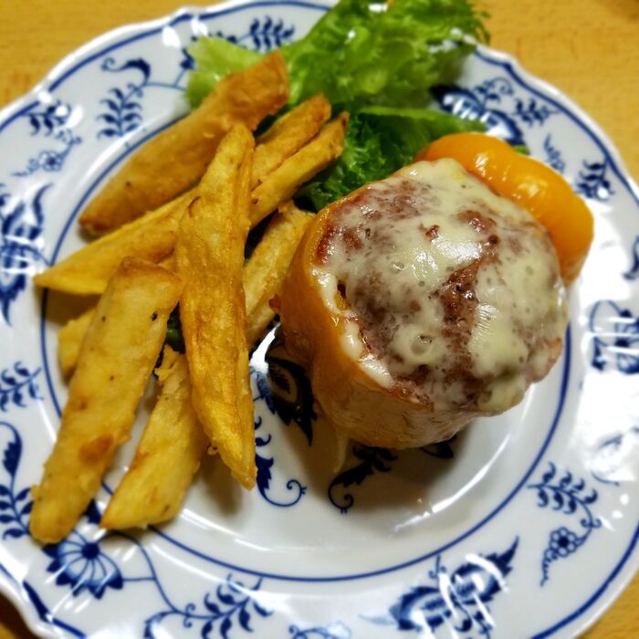 パプリカバーグ♡オーブンを使えば簡単♡