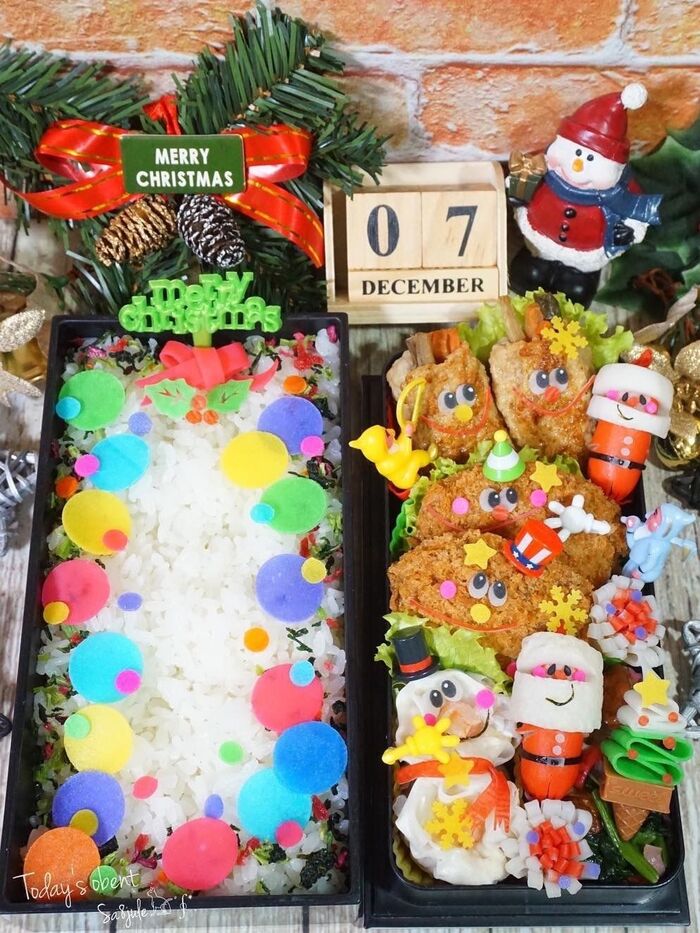 ちくわを使ってサンタクロース??お弁当