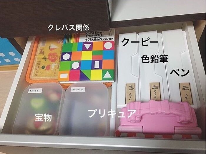 子どもの物を整理する場面にも…