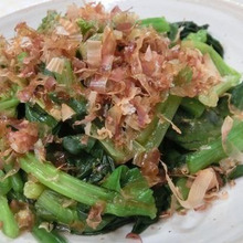 わさびが合いすぎて定番☆ ほうれん草のおかかわさびポン酢がけ