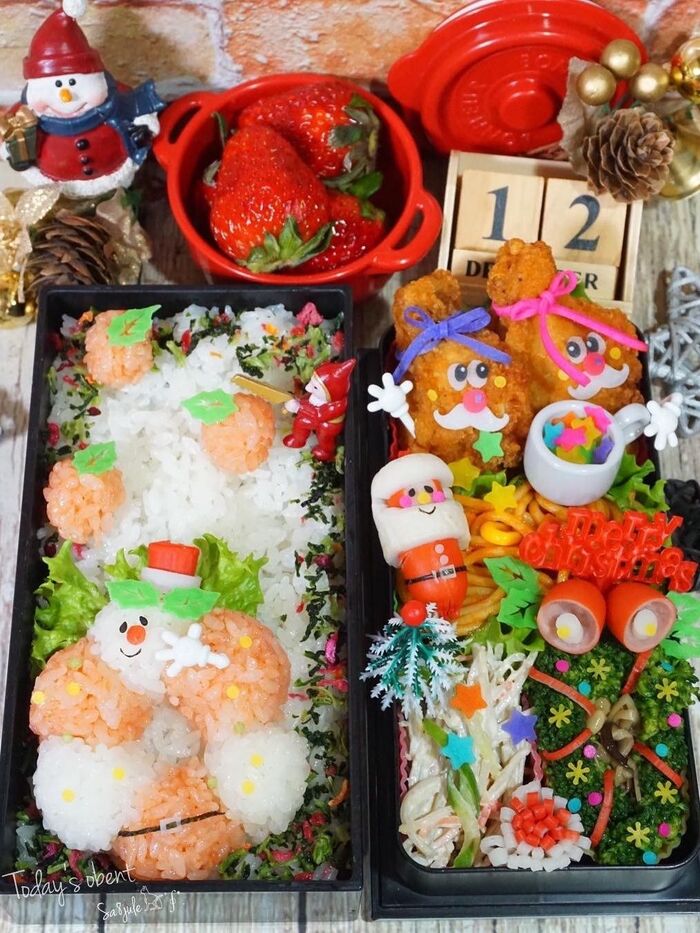 アレを使って?簡単クリスマスぉ弁当҉٩(*´︶`*)۶҉